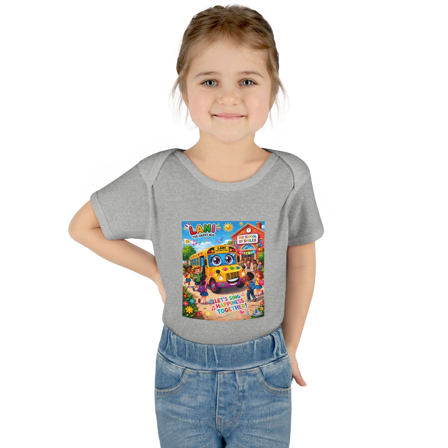 Lani™ Infant Baby Rib Bodysuit – "Let's Sing Happiness Together!" Graphic