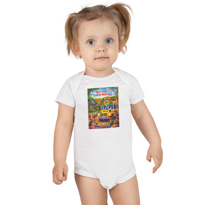 Lani™ Baby Short Sleeve Onesie® – "Adventure Starts With Us!" Graphic