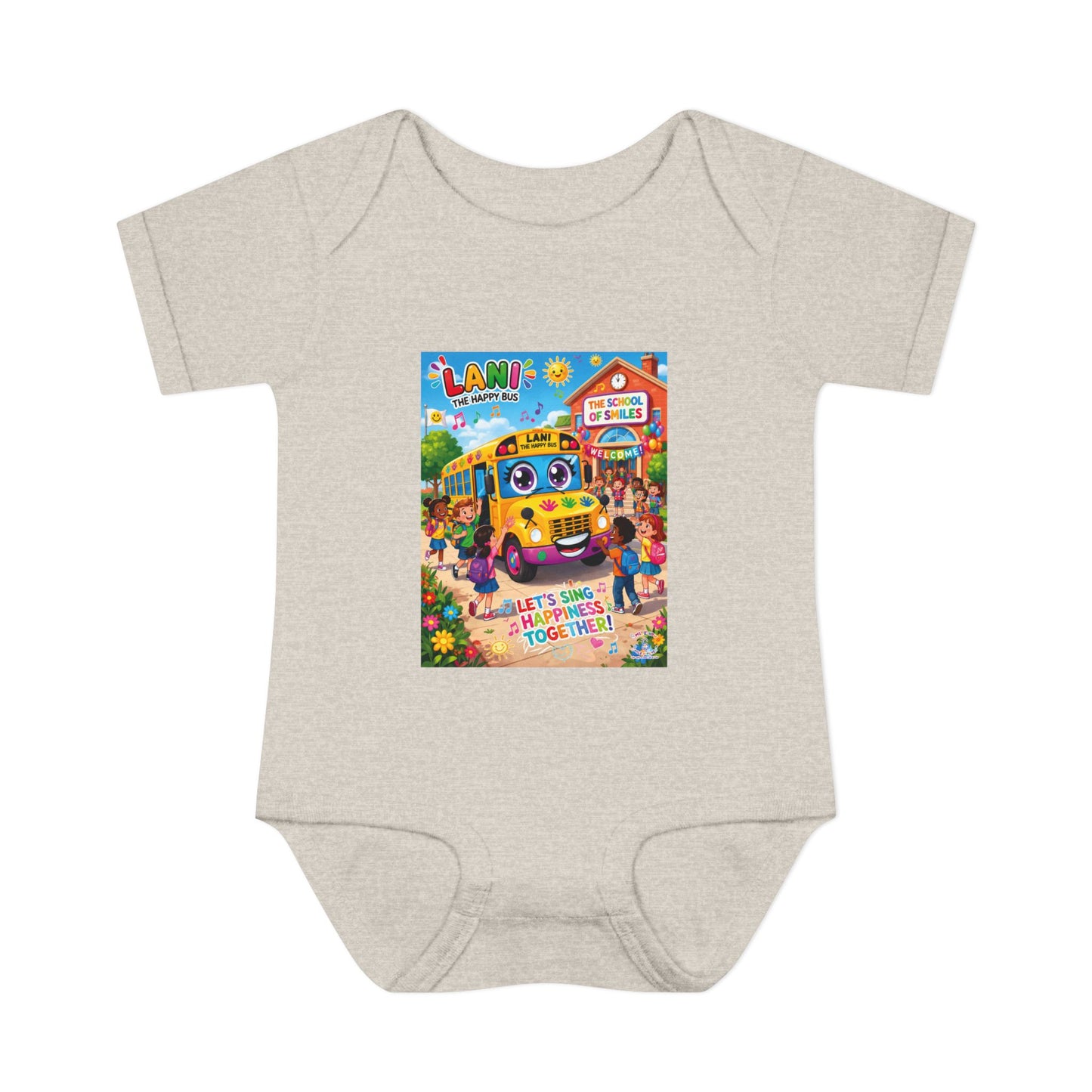 Lani™ Infant Baby Rib Bodysuit – "Let's Sing Happiness Together!" Graphic