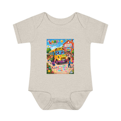 Lani™ Infant Baby Rib Bodysuit – "Let's Sing Happiness Together!" Graphic