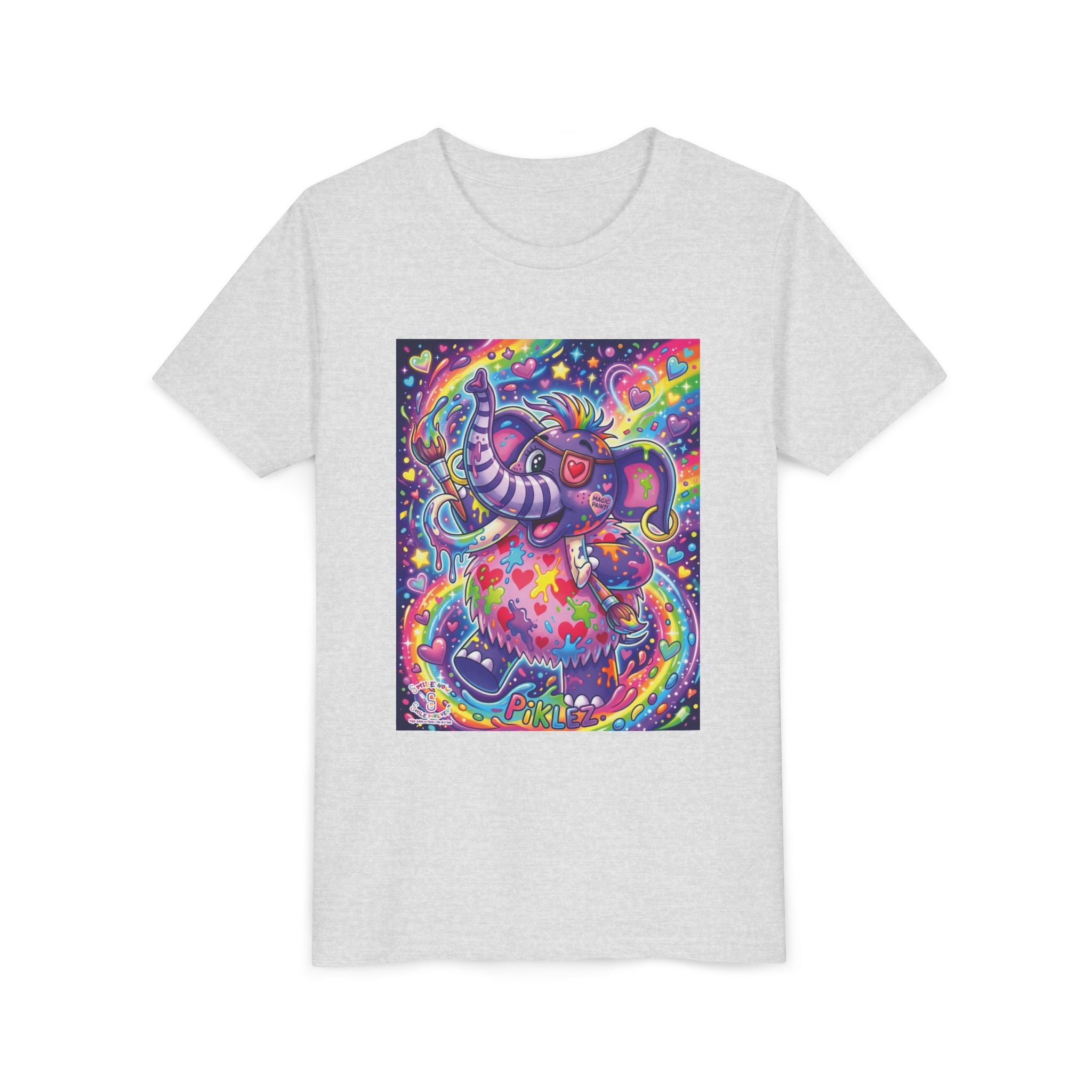 Piklez™ Youth Short Sleeve Tee – "Magic Paint!" Graphic Shirt | Smile Universe Collection