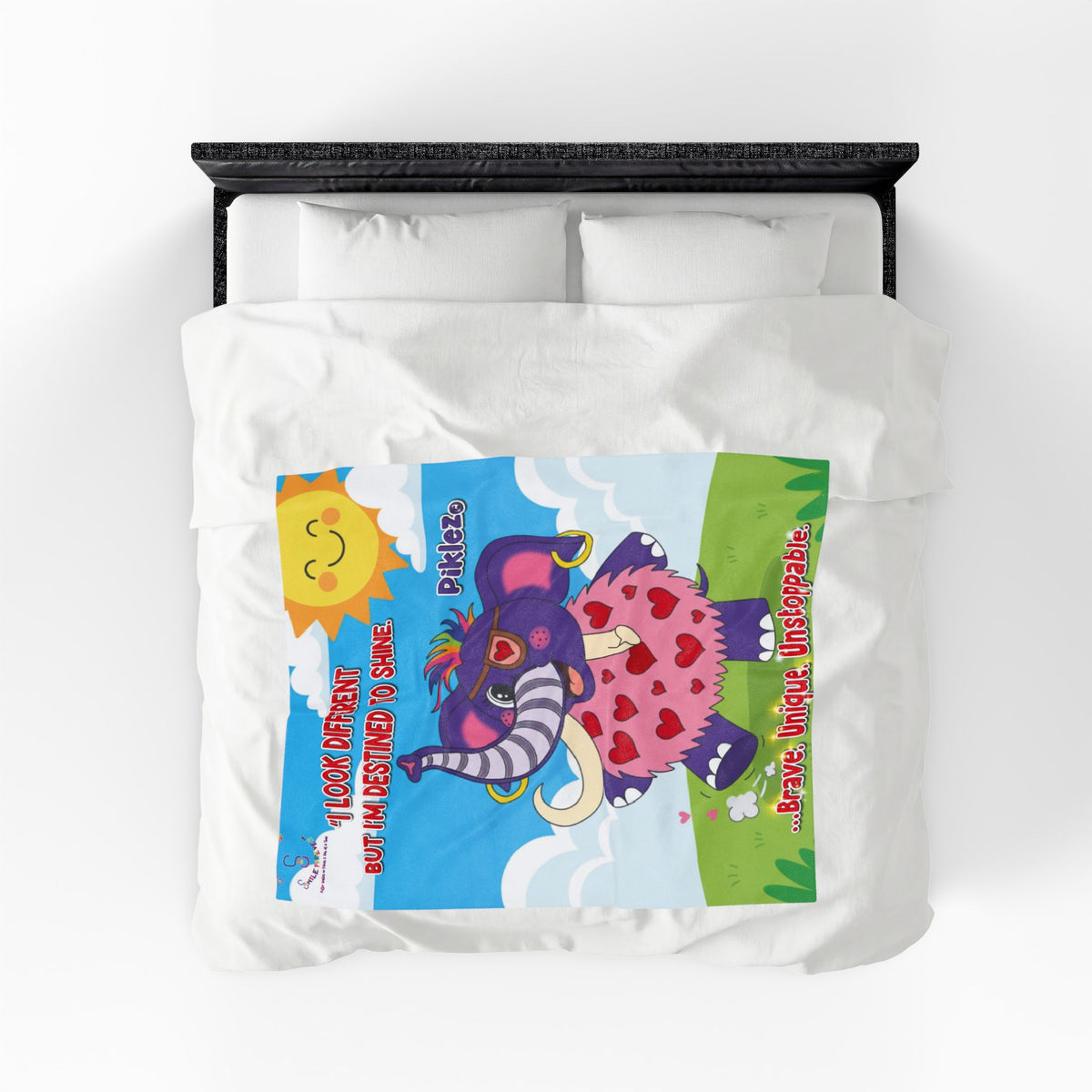 Piklez™ Velveteen Plush Blanket – "Destined to Shine" Graphic | Smile Universe Collection