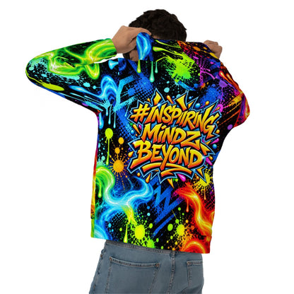 Men’s Graphic Hoodie – Inspiring Mindz Beyond Neon Graffiti Pullover