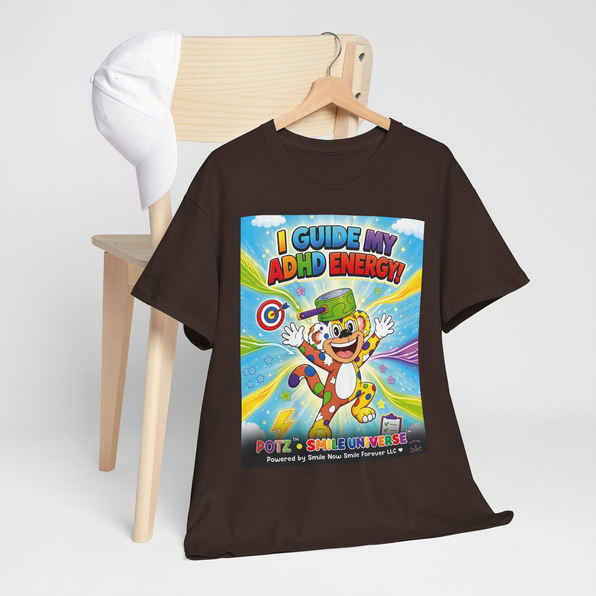 Potz™ Unisex Heavy Cotton™ Tee – "I Guide My ADHD Energy!" Graphic Tee | Smile Universe Collection