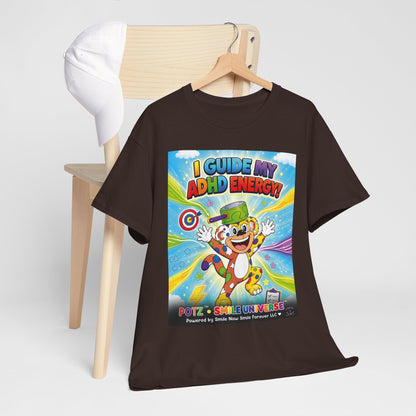 Potz™ Unisex Heavy Cotton™ Tee – "I Guide My ADHD Energy!" Graphic Tee | Smile Universe Collection