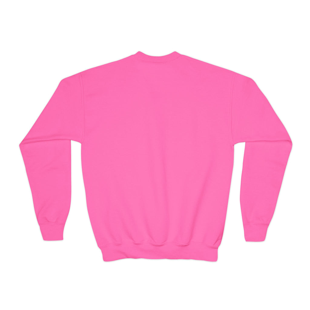TuBz™ "Being Smart Iz Kool" Youth Crewneck Sweatshirt – Character Dress-Up Graphic Sweatshirt | Smile Universe TuBz4Kidz Collection