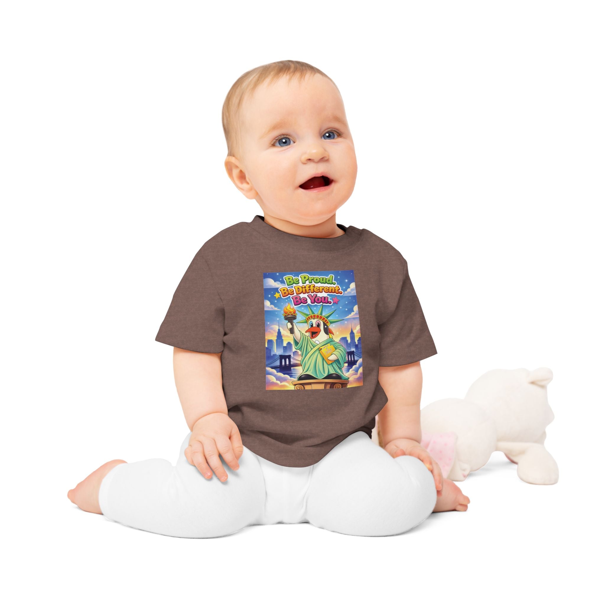 TuBz™ "Be Proud. Be Different. Be You." Baby T- Shirt - Cute Inspirational Infant Tee