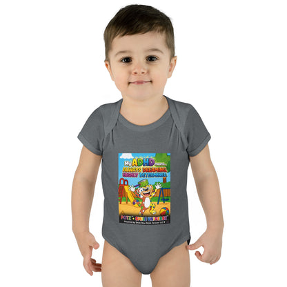 Potz™ Infant Baby Rib Bodysuit – "My ADHD Means Always Dreaming, Highly Determined" Graphic Onesie | Smile Universe Collection