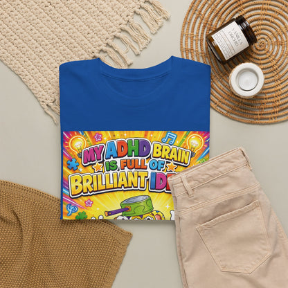 Potz™ Unisex Heavy Cotton™ Tee – "My ADHD Brain is Full of Brilliant Ideas!" Graphic Tee | Smile Universe Collection