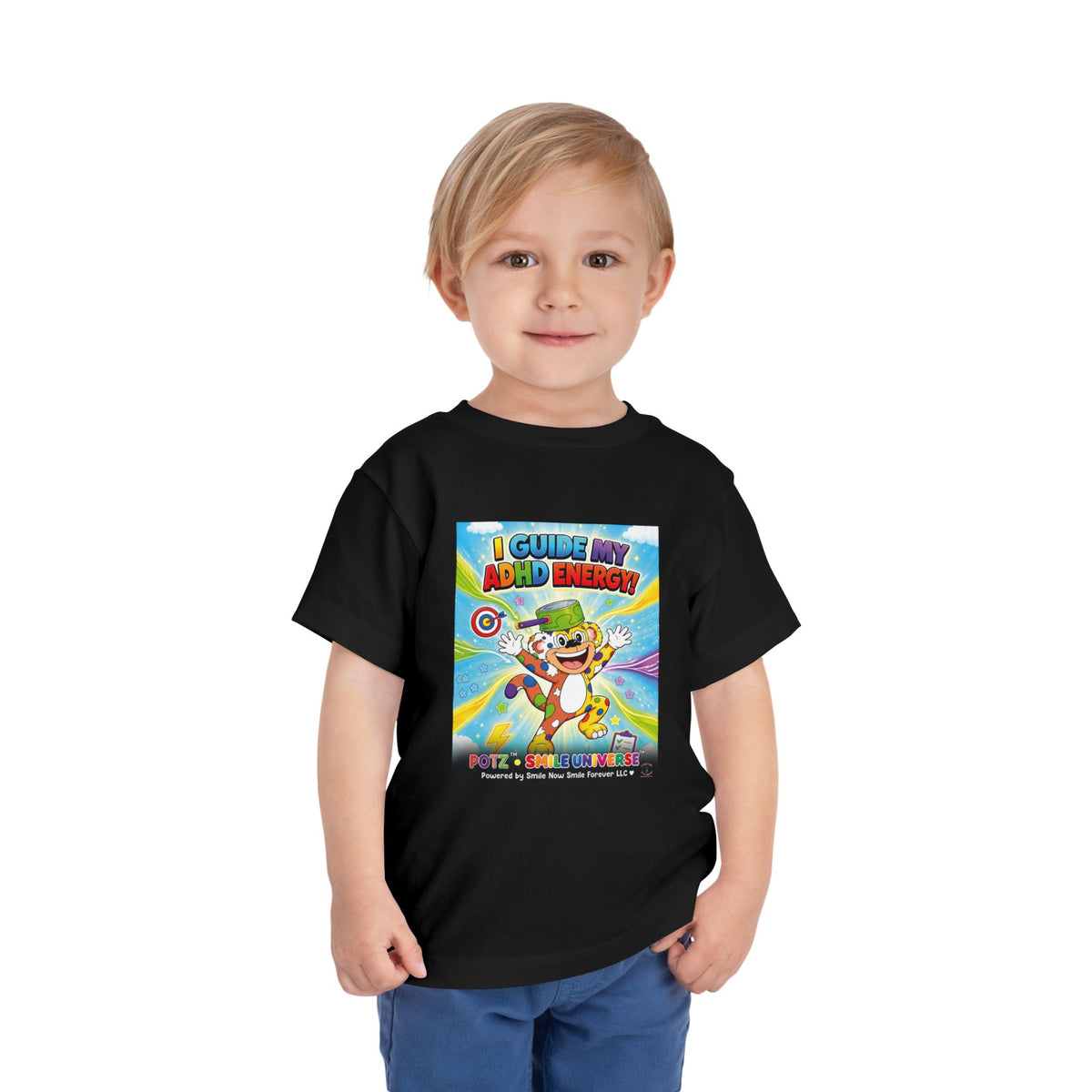 Potz™ Toddler Short Sleeve Tee – "I Guide My ADHD Energy!" Graphic Tee | Smile Universe Collection