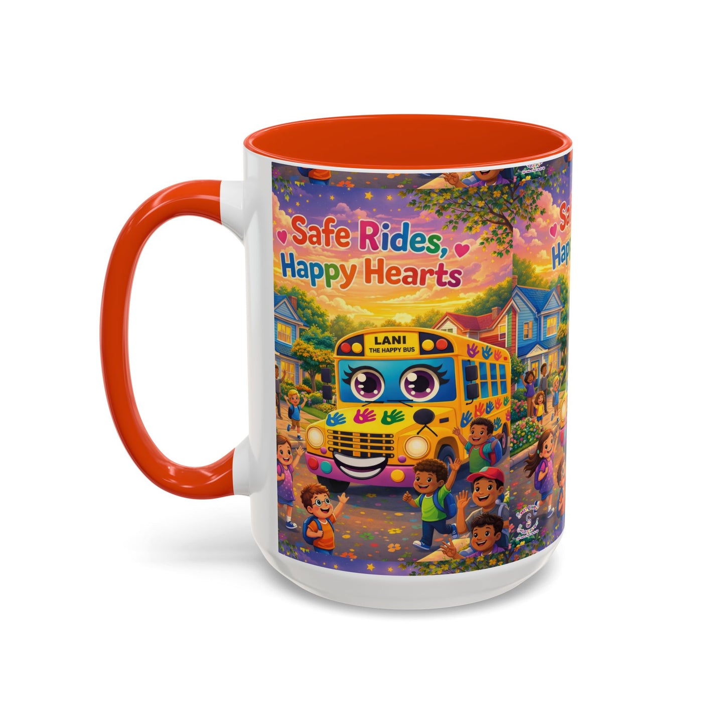 Lani™ Colorful Mug (11oz & 15oz) – "Safe Rides, Happy Hearts" Graphic