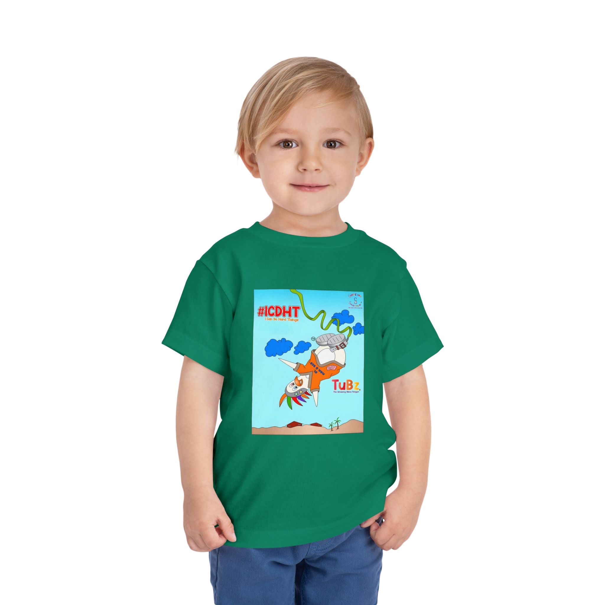TuBz™ "I Can Do Hard Things" Toddler T-Shirt | Toddler Short Sleeve Tee  - Positive Kids Graphic Tee