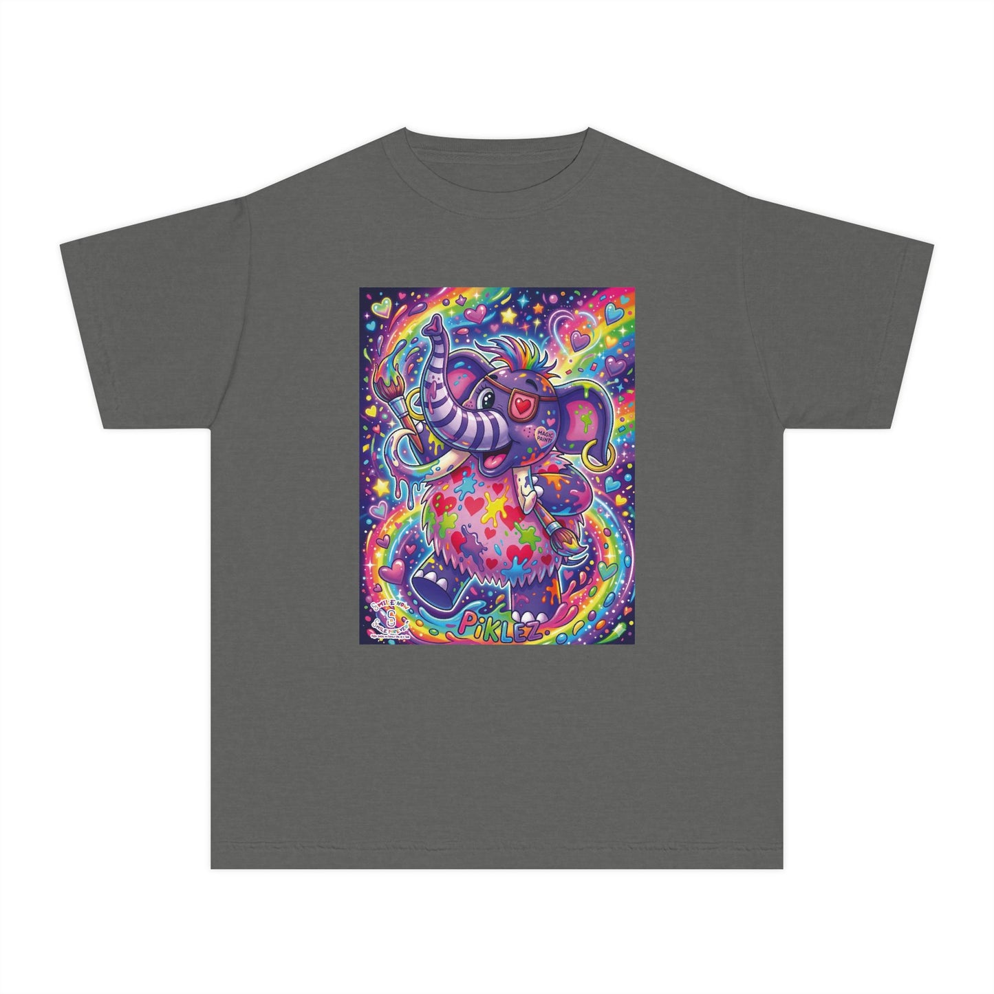 Piklez™ Youth Midweight Tee – "Magic Paint!" Graphic Shirt | Smile Universe Collection