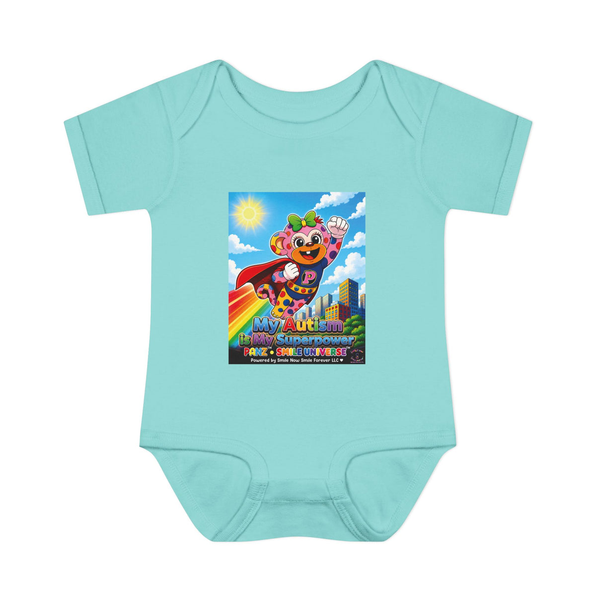 Panz™ Infant Baby Rib Bodysuit – "My Autism is My Superpower" Graphic | Smile Universe Collection