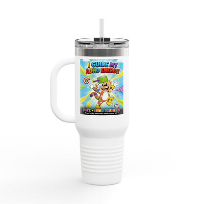 Potz™ Insulated Travel Mug 40oz – "I Guide My ADHD Energy!" Graphic Tumbler | Smile Universe Collection