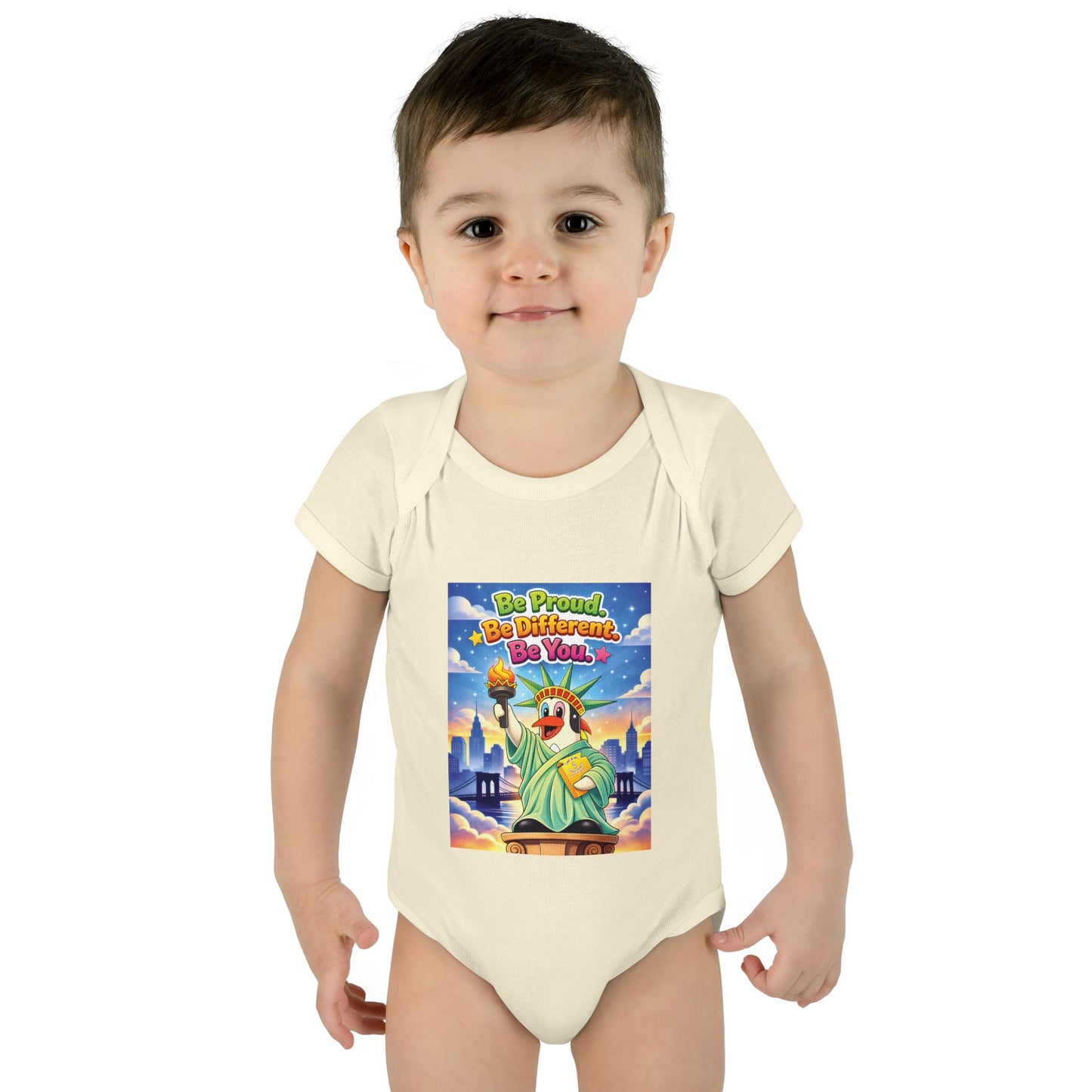 TuBz™ "Be Proud. Be Different. Be You." Infant Bodysuit - Inspirational Baby Onesie