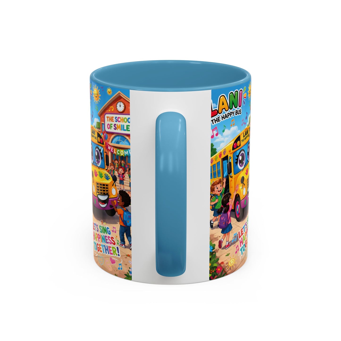 Lani™ Accent Coffee Mug (11oz & 15oz) – "Let's Sing Happiness Together!" Graphic