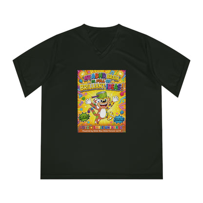 Potz™ Women's Performance V-Neck T-Shirt – "My ADHD Brain is Full of Brilliant Ideas!" Graphic Tee | Smile Universe Collection
