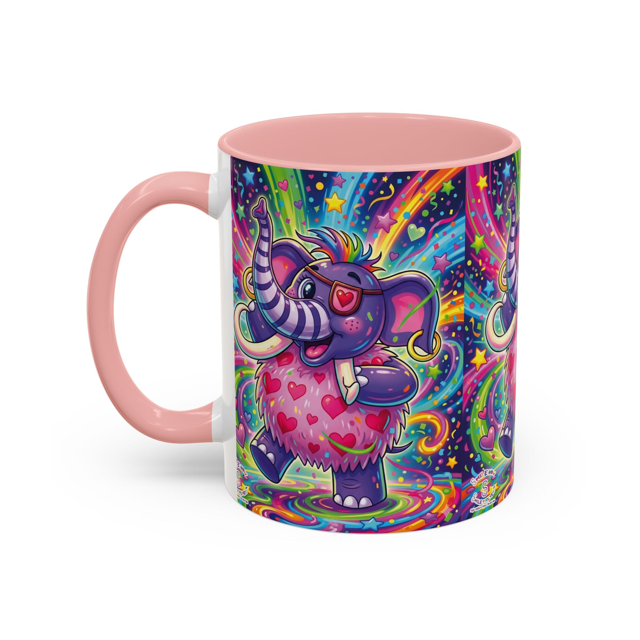 Piklez™ 11oz, 15oz Accent Coffee Mug – "Born to Celebrate!" Graphic | Smile Universe Collection