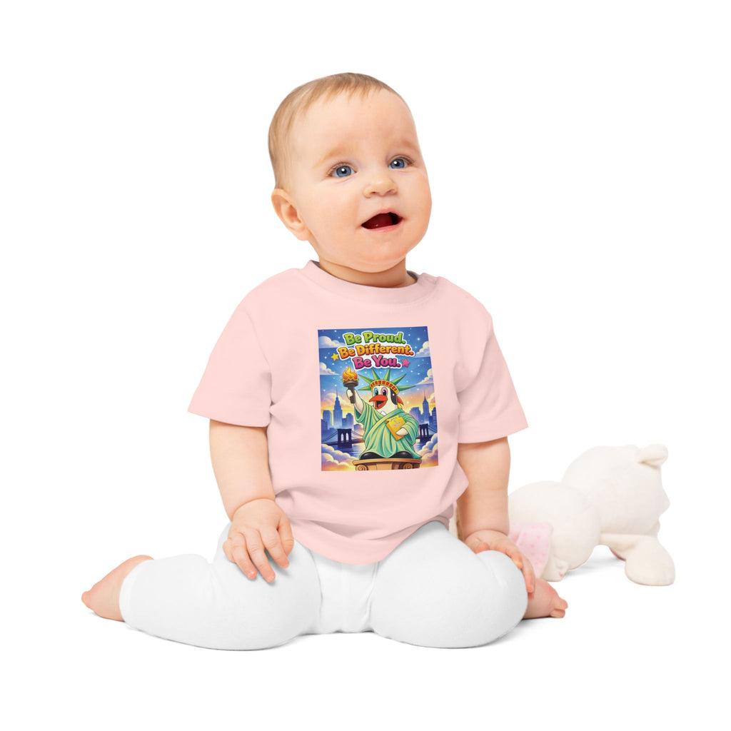 TuBz™ "Be Proud. Be Different. Be You." Baby T- Shirt - Cute Inspirational Infant Tee