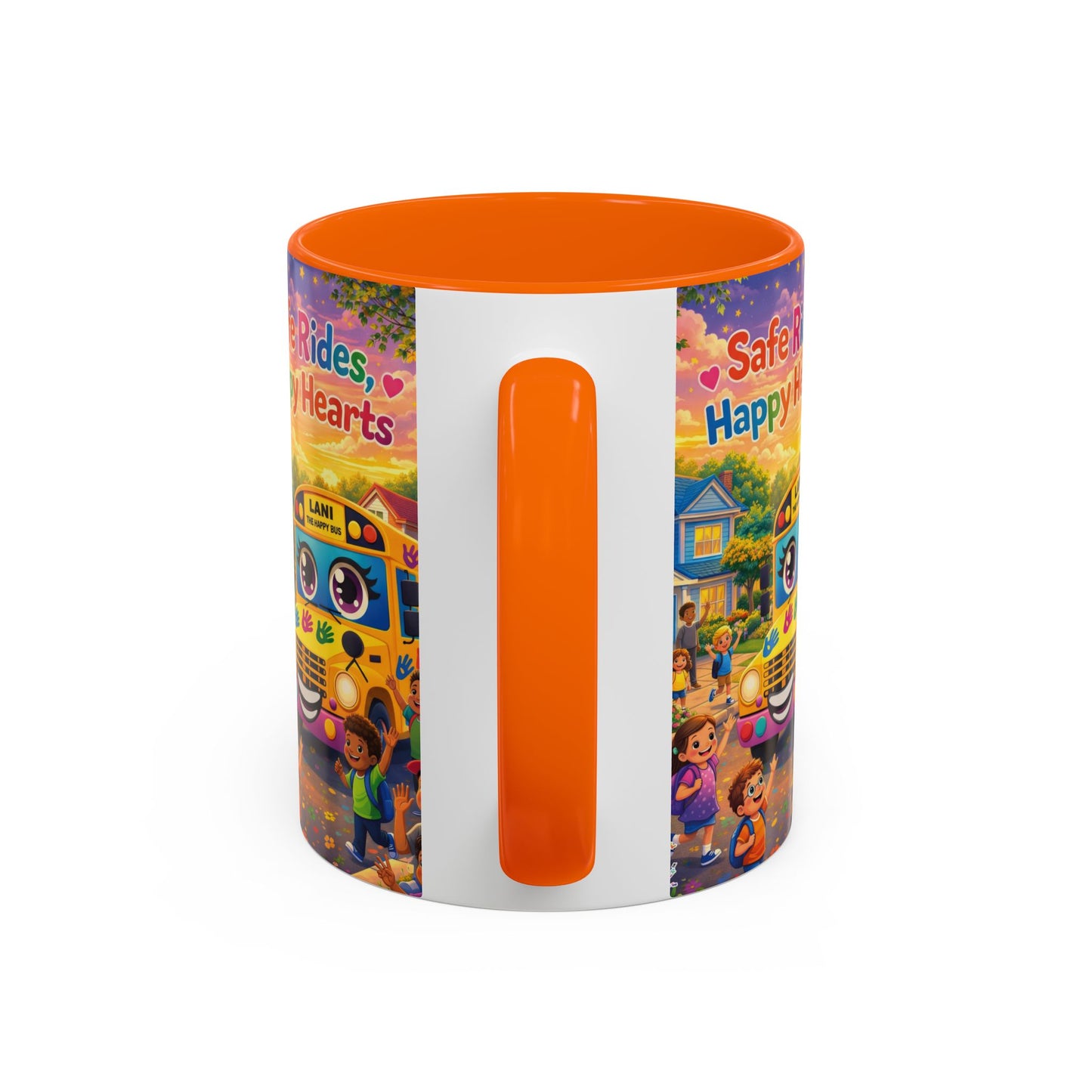 Lani™ Accent Coffee Mug (11oz & 15oz) – "Safe Rides, Happy Hearts" Graphic