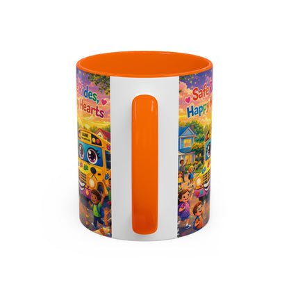 Lani™ Accent Coffee Mug (11oz & 15oz) – "Safe Rides, Happy Hearts" Graphic