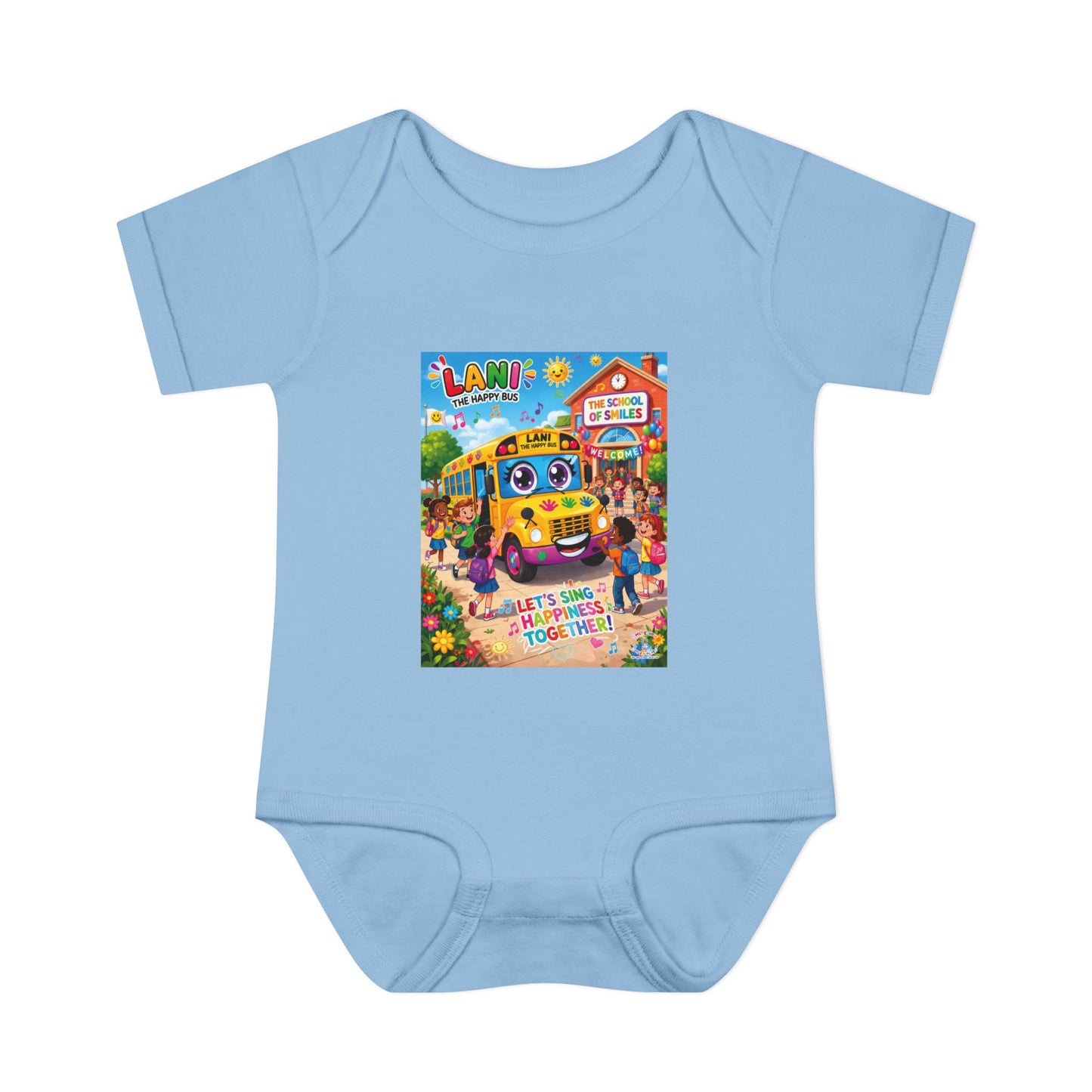 Lani™ Infant Baby Rib Bodysuit – "Let's Sing Happiness Together!" Graphic