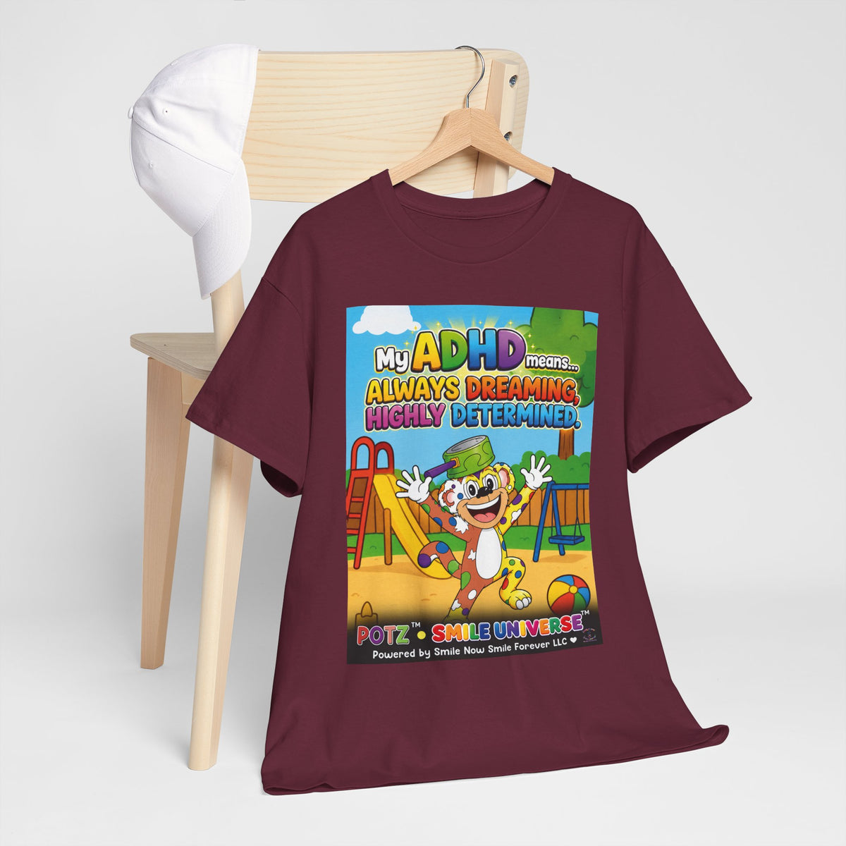 Potz™ Unisex Heavy Cotton™ Tee – "My ADHD Means Always Dreaming, Highly Determined" Graphic Tee | Smile Universe Collection