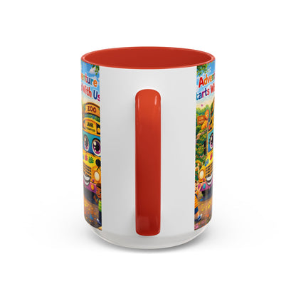Lani™ Accent Coffee Mug (11oz & 15oz) – "Adventure Starts With Us!" Graphic