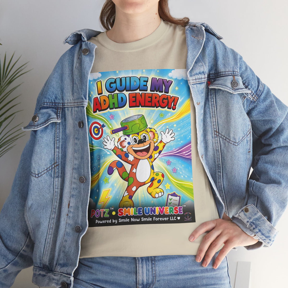 Potz™ Unisex Heavy Cotton™ Tee – "I Guide My ADHD Energy!" Graphic Tee | Smile Universe Collection