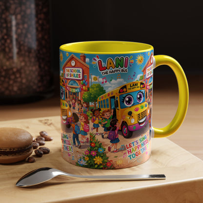 Lani™ Accent Coffee Mug (11oz & 15oz) – "Let's Sing Happiness Together!" Graphic