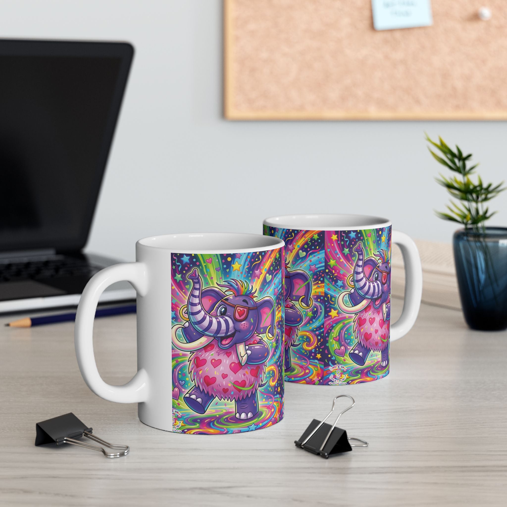 Piklez™ 11oz Ceramic Mug – "Born to Celebrate!" Graphic | Smile Universe Collection