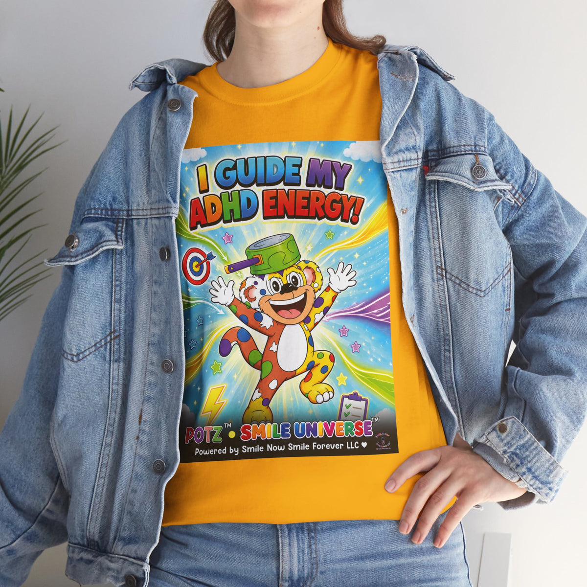 Potz™ Unisex Heavy Cotton™ Tee – "I Guide My ADHD Energy!" Graphic Tee | Smile Universe Collection