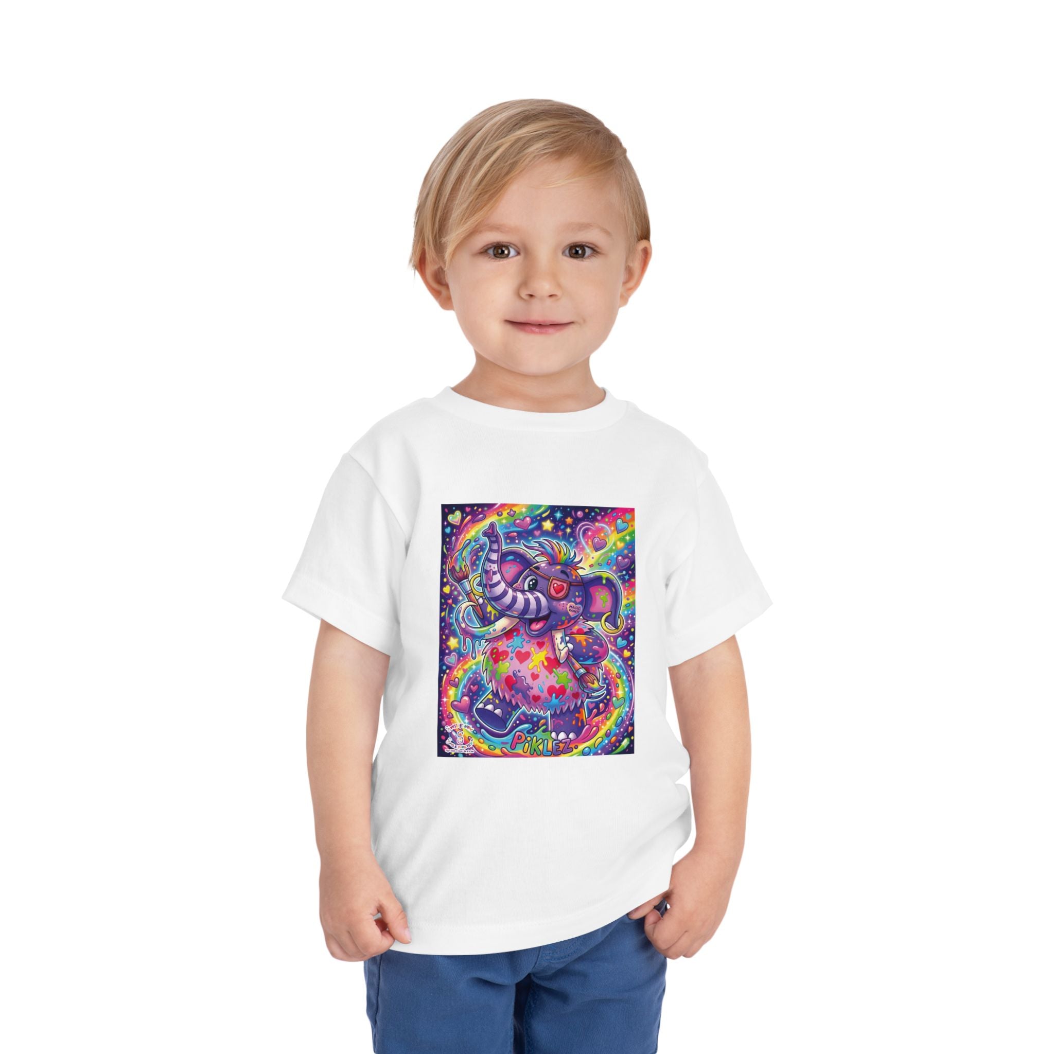 Piklez™ Toddler Short Sleeve Tee – "Magic Paint!" Graphic Shirt | Smile Universe Collection