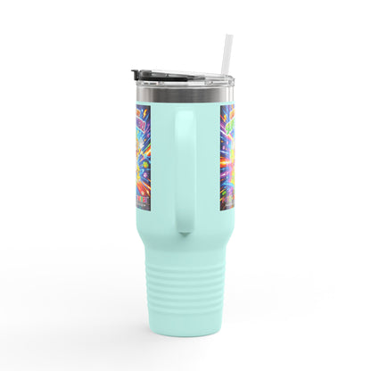 Potz™ Insulated Travel Mug 40oz – "Energy is My Superpower!" Graphic Tumbler | Smile Universe Collection