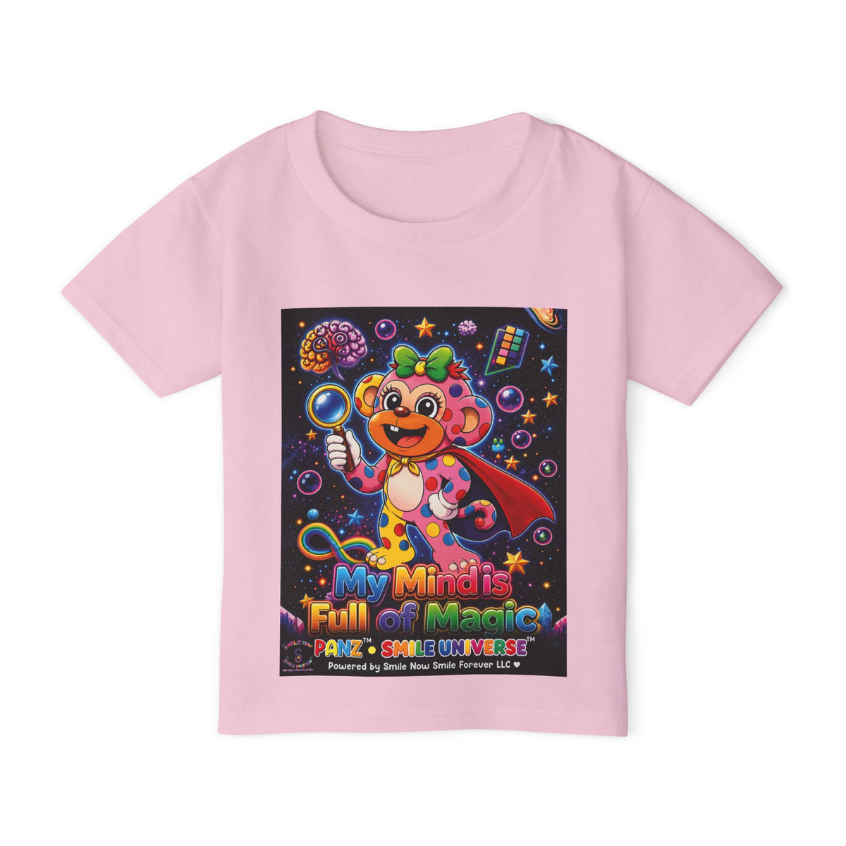 Panz™ Heavy Cotton™ Toddler T-Shirt – "My Mind is Full of Magic" Graphic | Smile Universe Collection