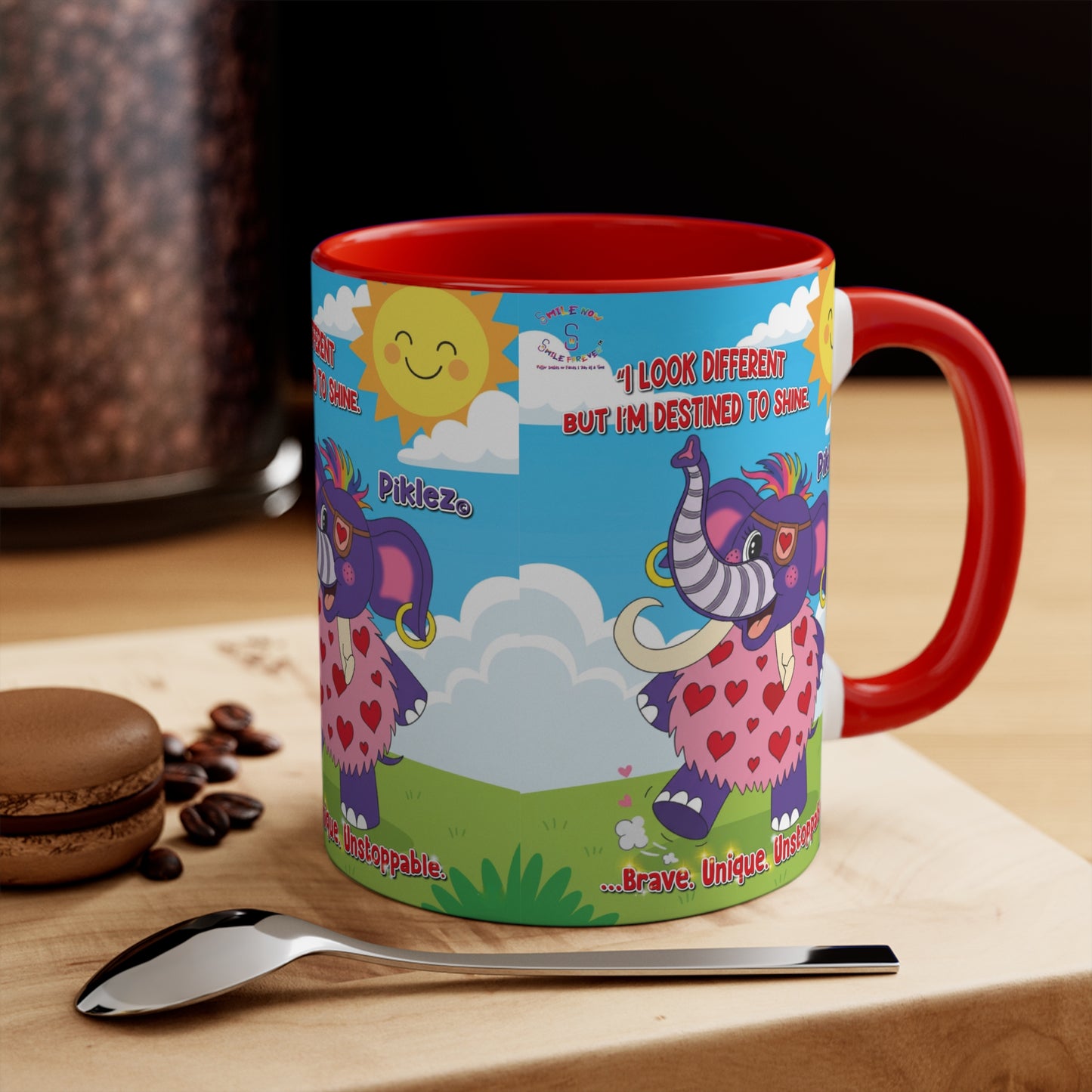 Piklez™ Accent Mug – “Destined to Shine” Colorful Coffee Cup | Smile Universe Collection