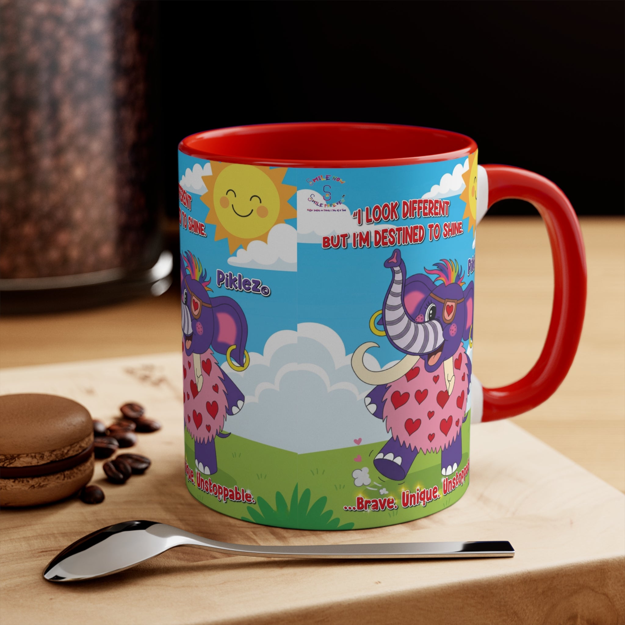 Piklez™ Accent Mug – “Destined to Shine” Colorful Coffee Cup | Smile Universe Collection