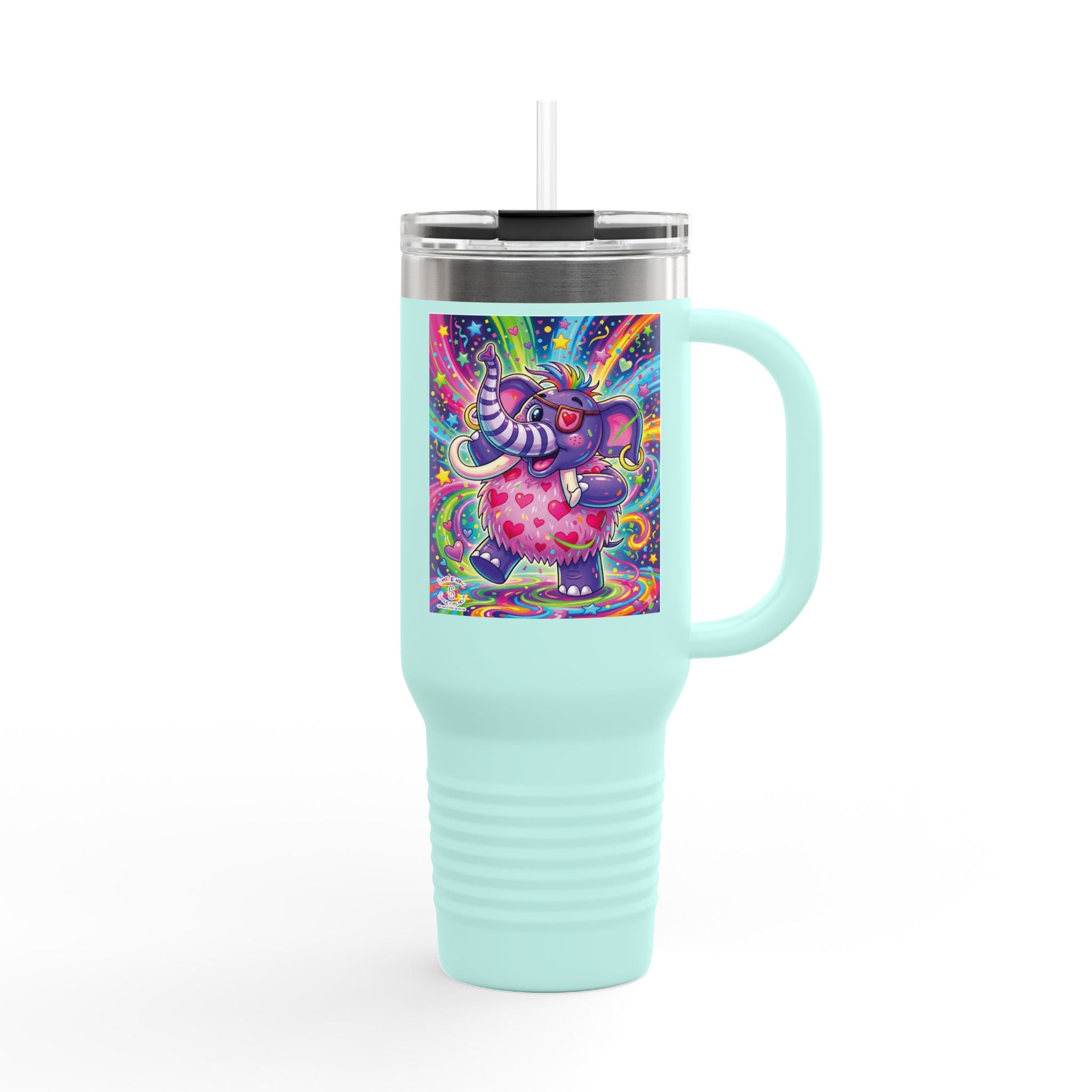 Piklez™ 40oz Insulated Travel Mug – "Born to Celebrate!" Graphic | Smile Universe Collection