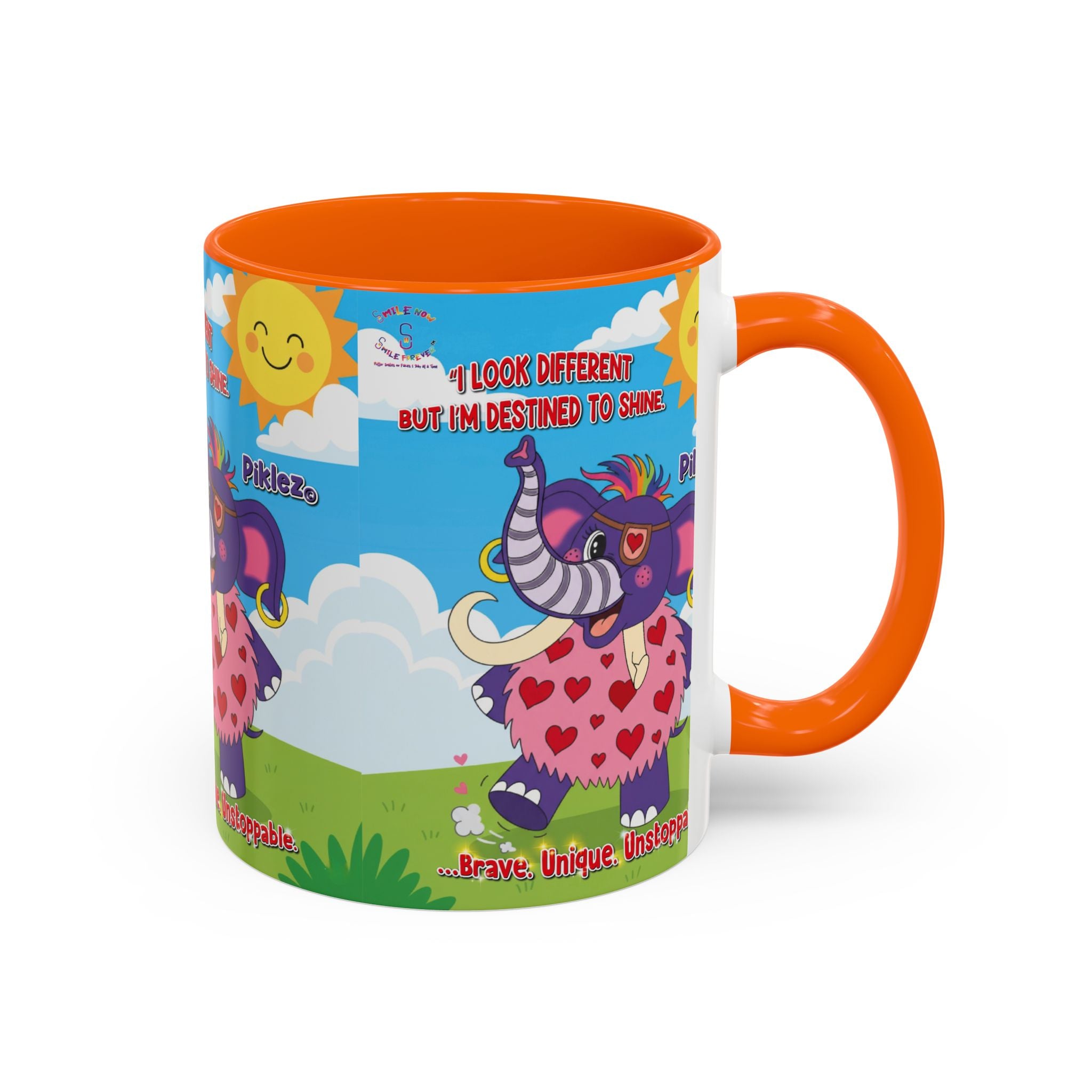 Piklez™ Accent Coffee Mug (11oz, 15oz) – “Destined to Shine” | Smile Universe Collection