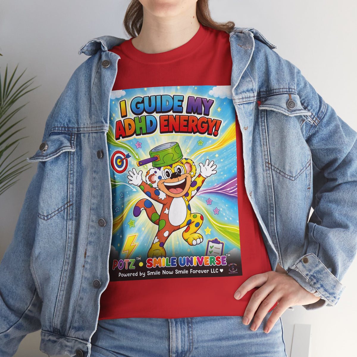 Potz™ Unisex Heavy Cotton™ Tee – "I Guide My ADHD Energy!" Graphic Tee | Smile Universe Collection