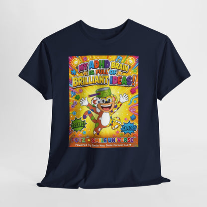 Potz™ Unisex Heavy Cotton™ Tee – "My ADHD Brain is Full of Brilliant Ideas!" Graphic Tee | Smile Universe Collection