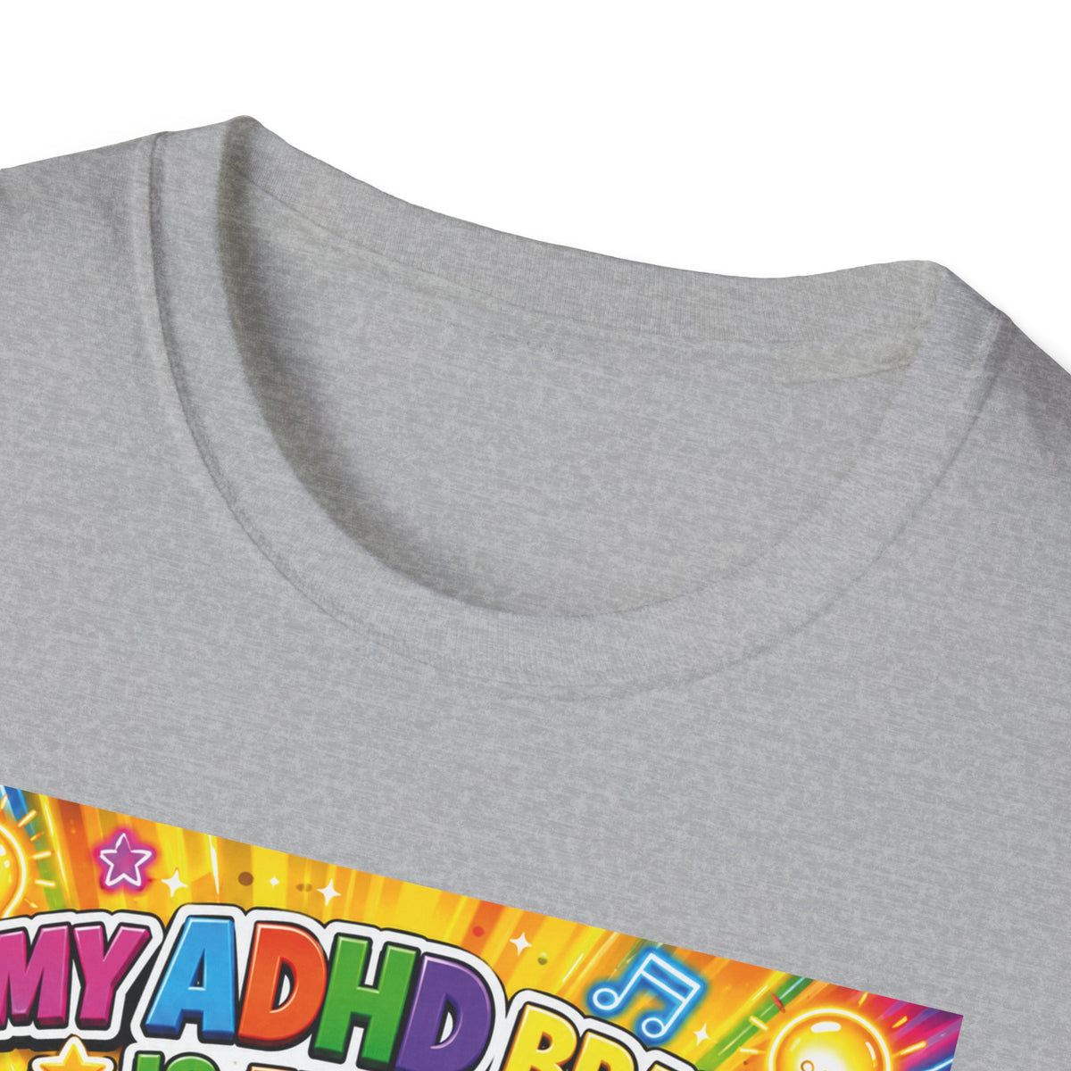 Potz™ Unisex Softstyle T-Shirt – "My ADHD Brain is Full of Brilliant Ideas!" Graphic Tee | Smile Universe Collection
