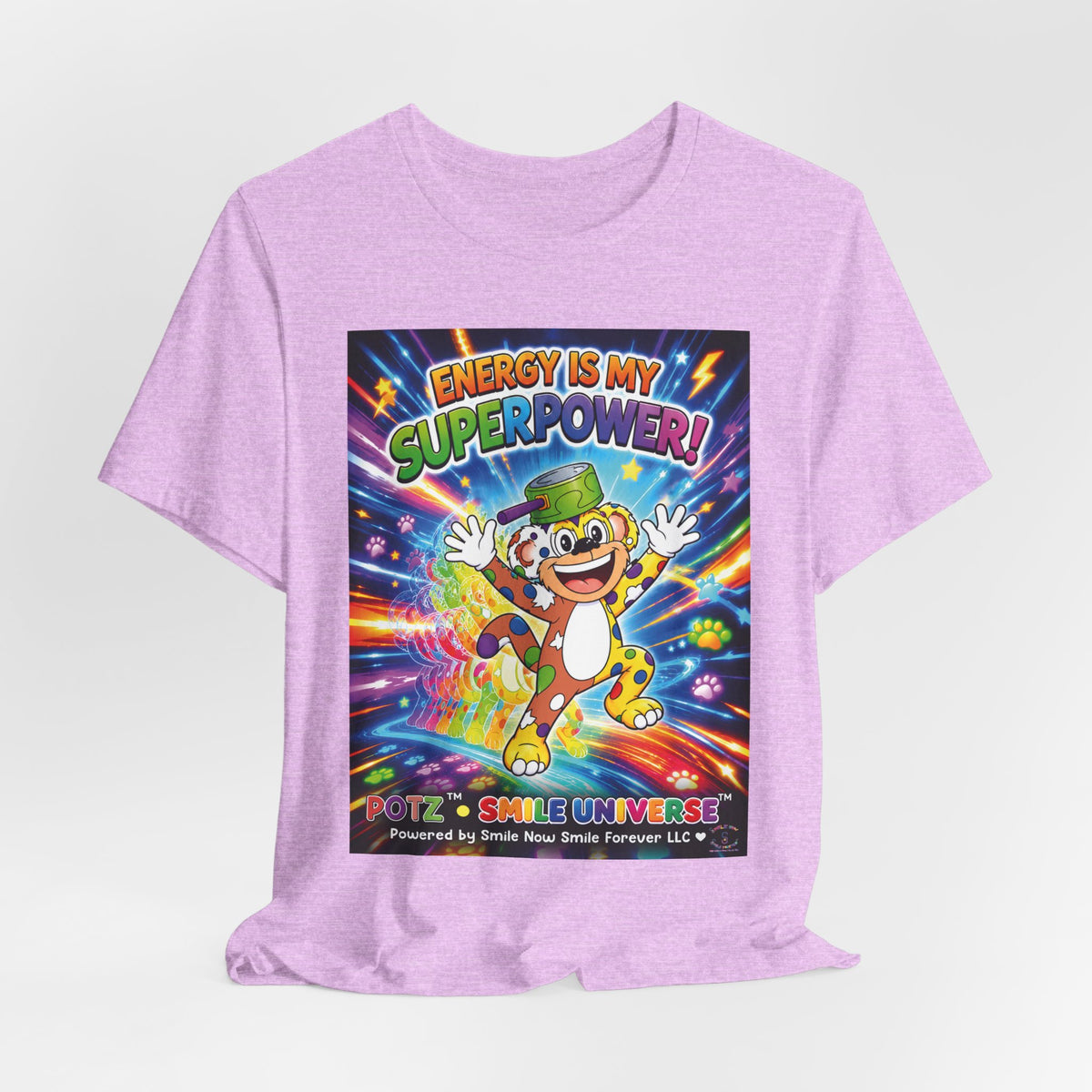 Potz™ Unisex Jersey Short Sleeve Tee – "Energy is My Superpower!" Graphic Tee | Smile Universe Collection