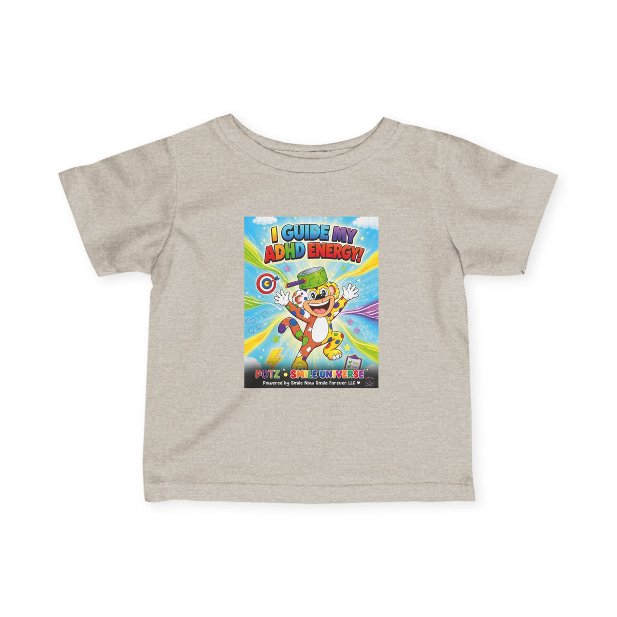 Potz™ Infant Fine Jersey Tee – "I Guide My ADHD Energy!" Graphic Tee | Smile Universe Collection