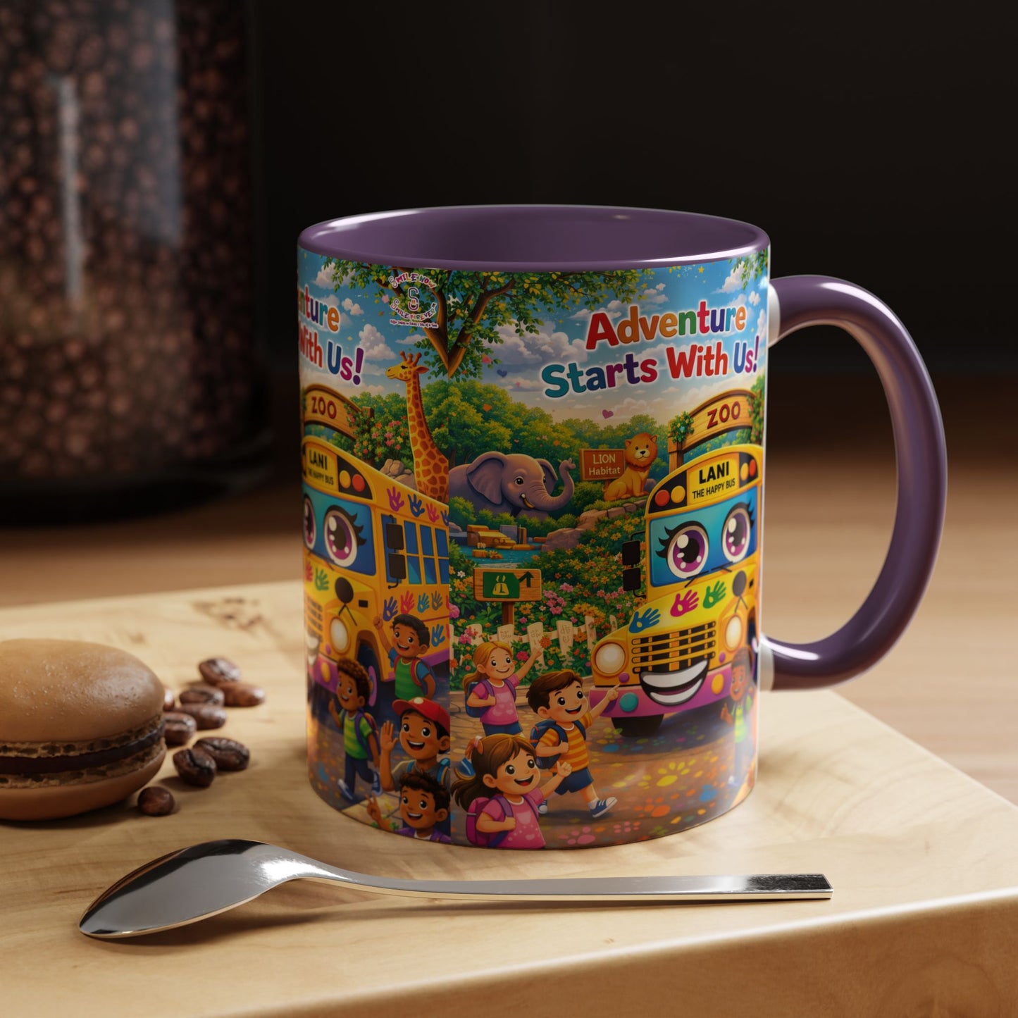 Lani™ Accent Coffee Mug (11oz & 15oz) – "Adventure Starts With Us!" Graphic