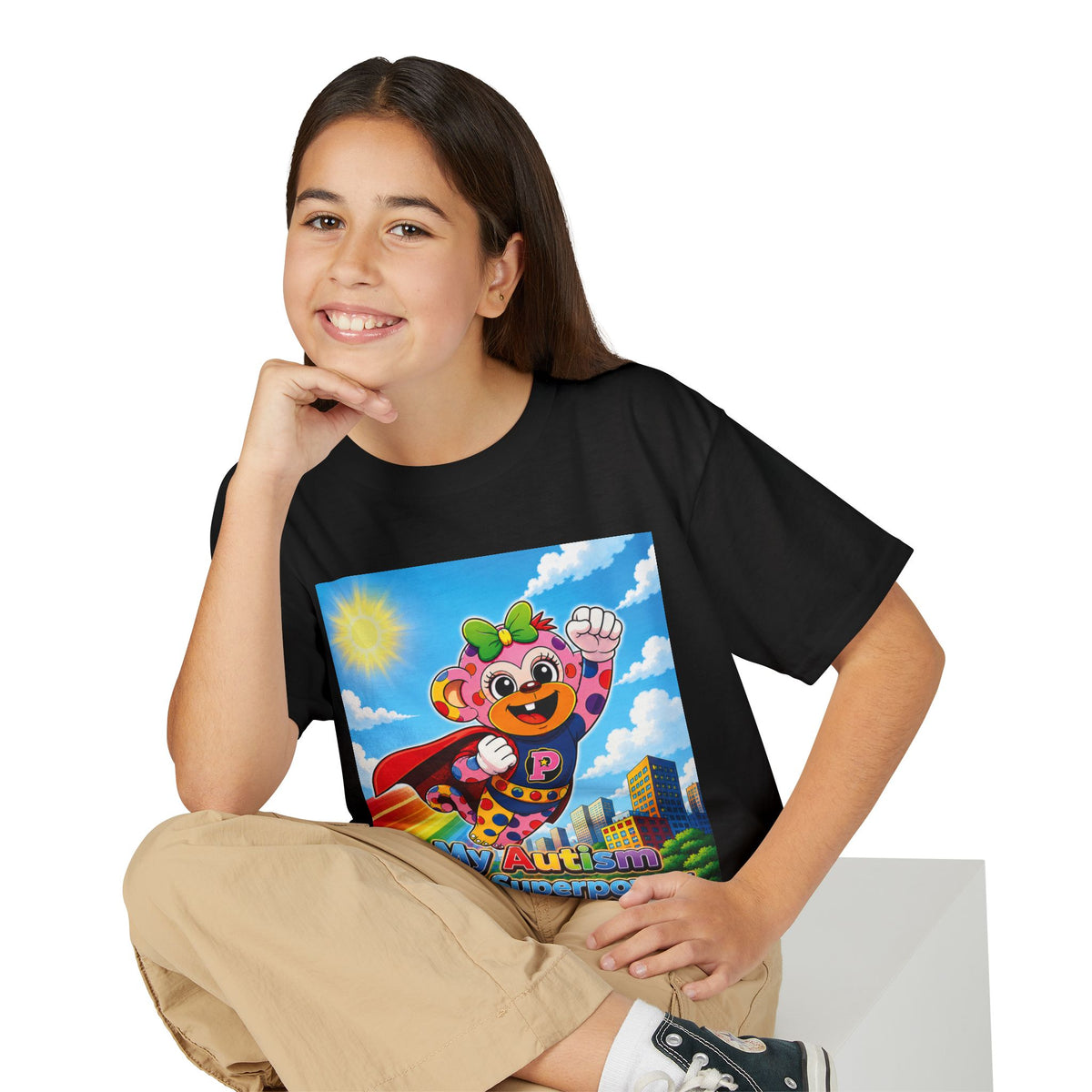 Panz™ Youth DryBlend® T-Shirt – "My Autism is My Superpower" Graphic | Smile Universe Collection