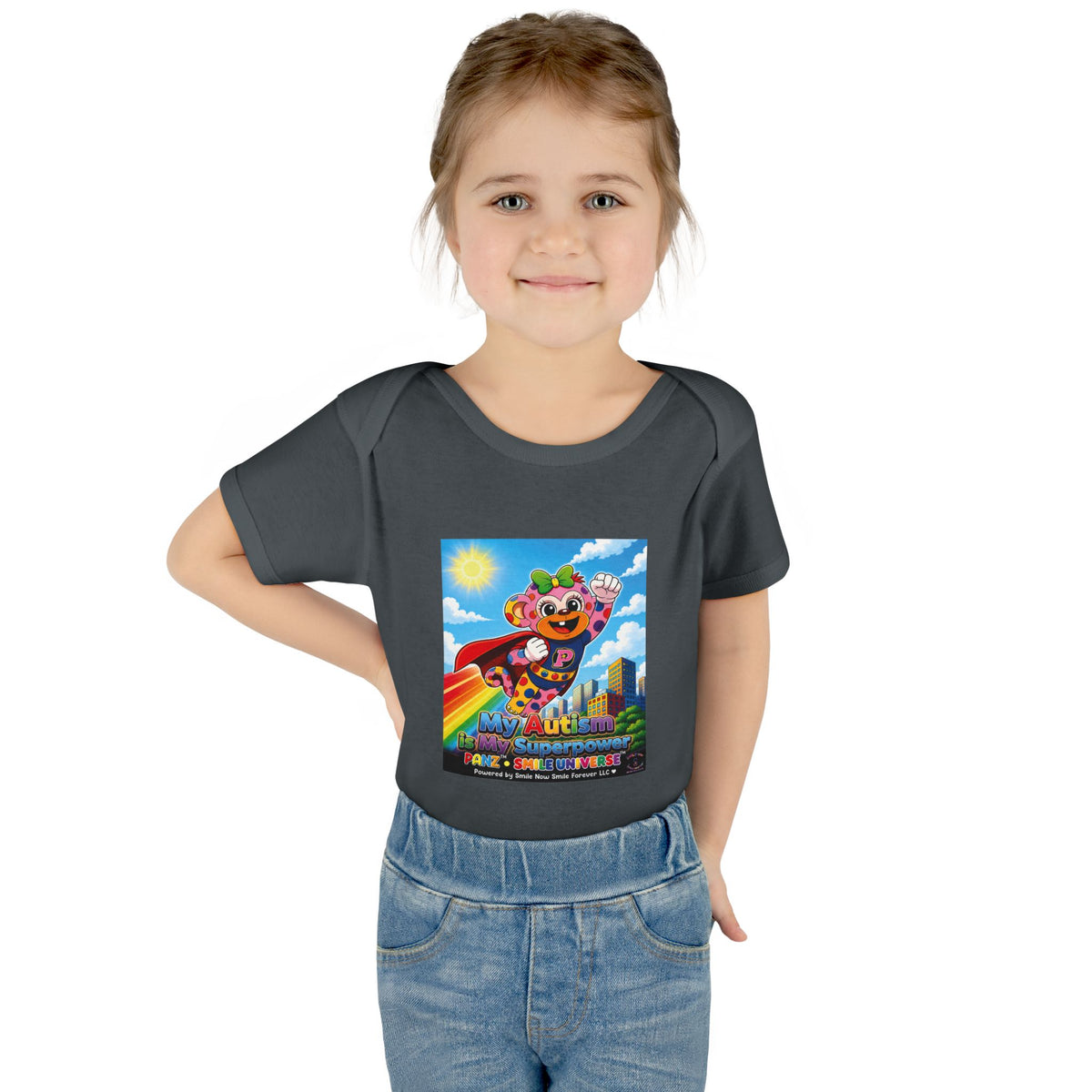 Panz™ Infant Baby Rib Bodysuit – "My Autism is My Superpower" Graphic | Smile Universe Collection