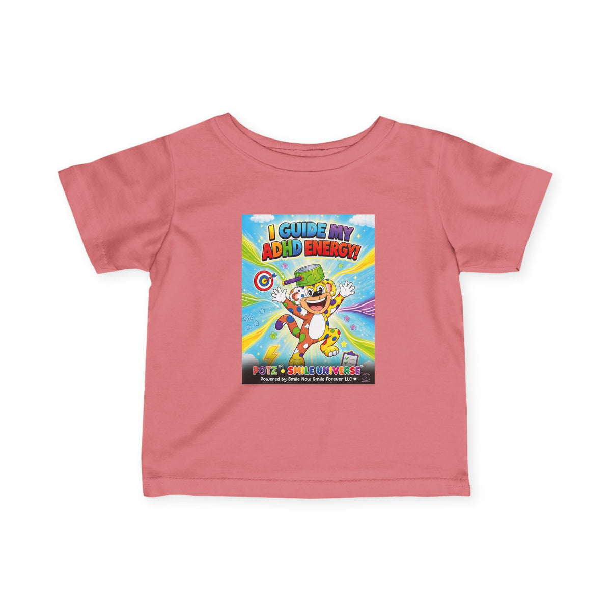 Potz™ Infant Fine Jersey Tee – "I Guide My ADHD Energy!" Graphic Tee | Smile Universe Collection