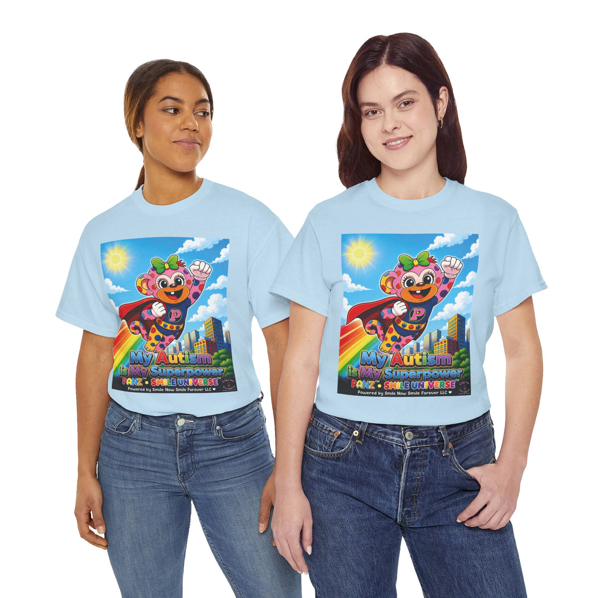 Panz™ Unisex Heavy Cotton™ Tee – "My Autism is My Superpower" Graphic | Smile Universe Collection